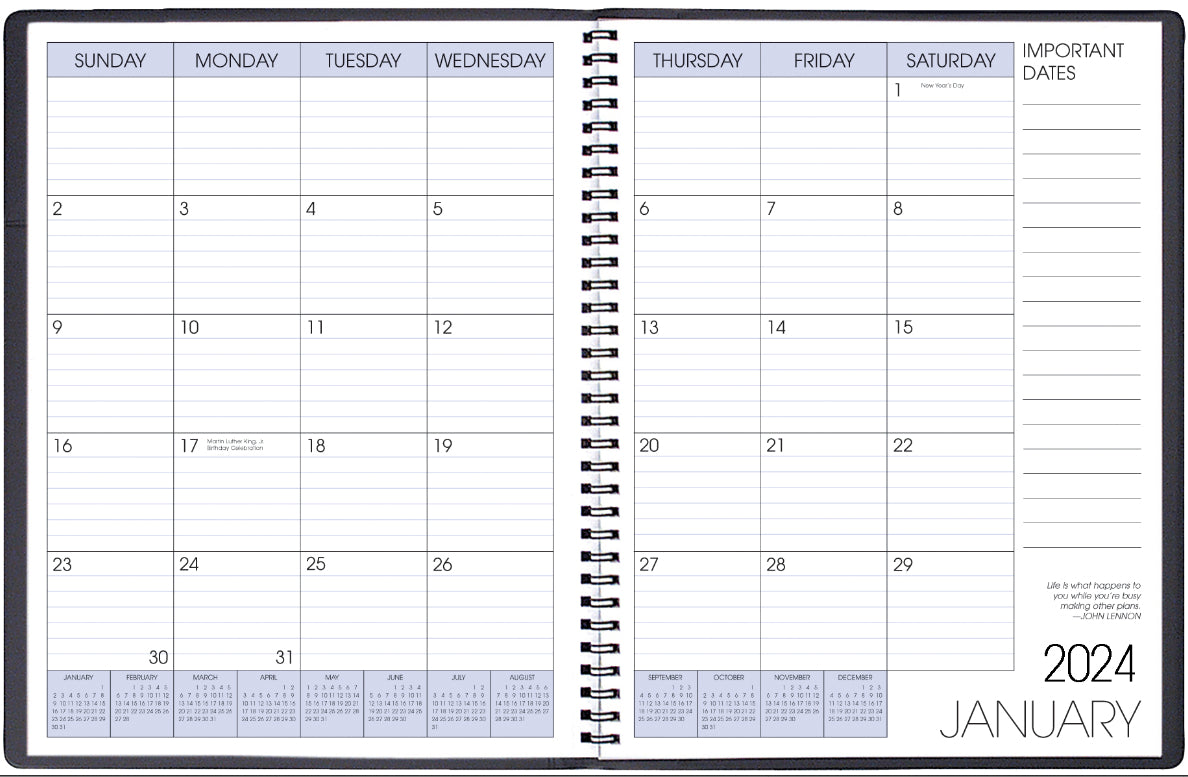 8.5" X 11" LEATHERETTE MONTHLY PLANNER