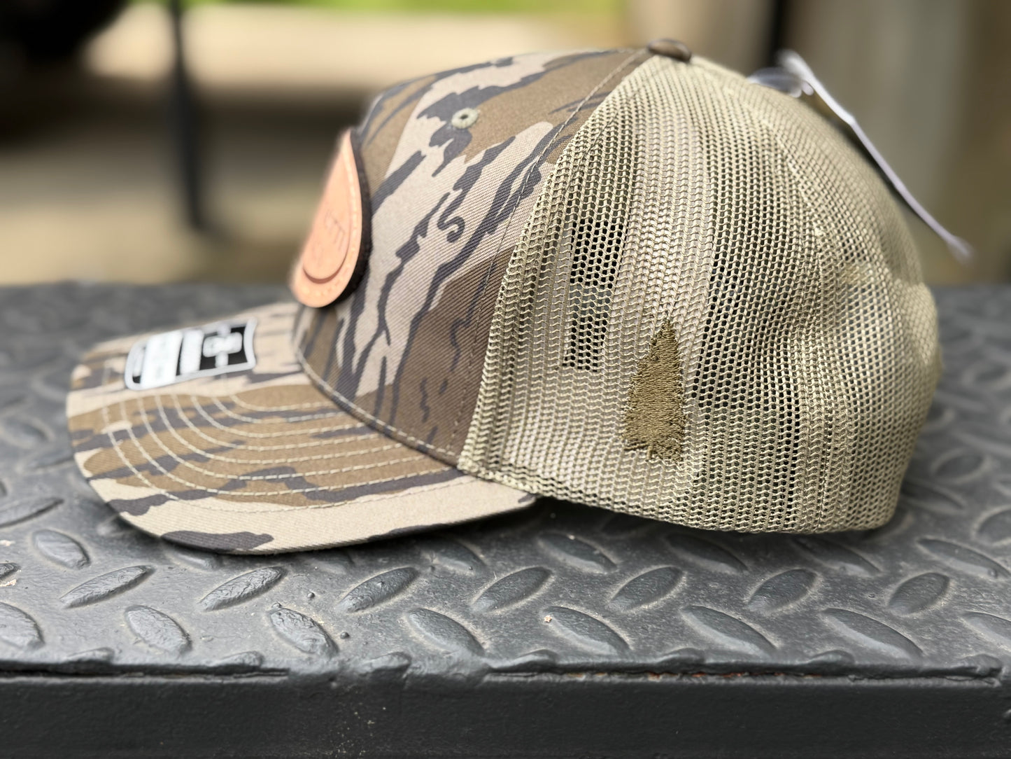 (FLASH SALE) Camo Hat with Natural Leather Patch